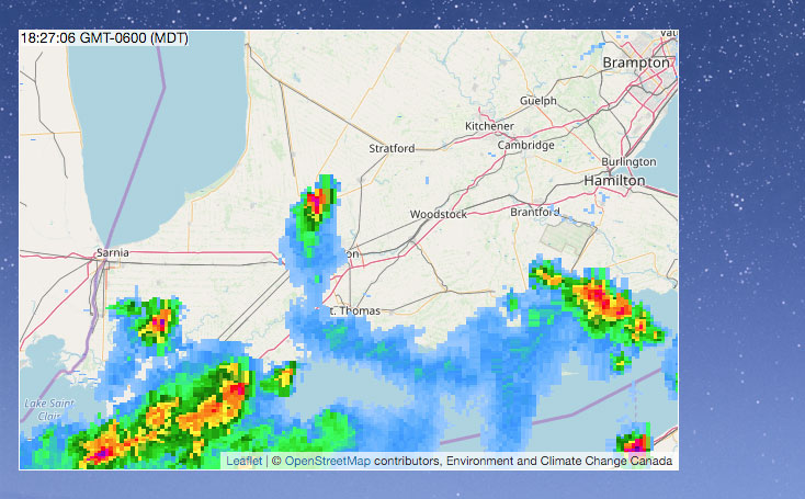 Weather Radar for London, Ontario, Canada